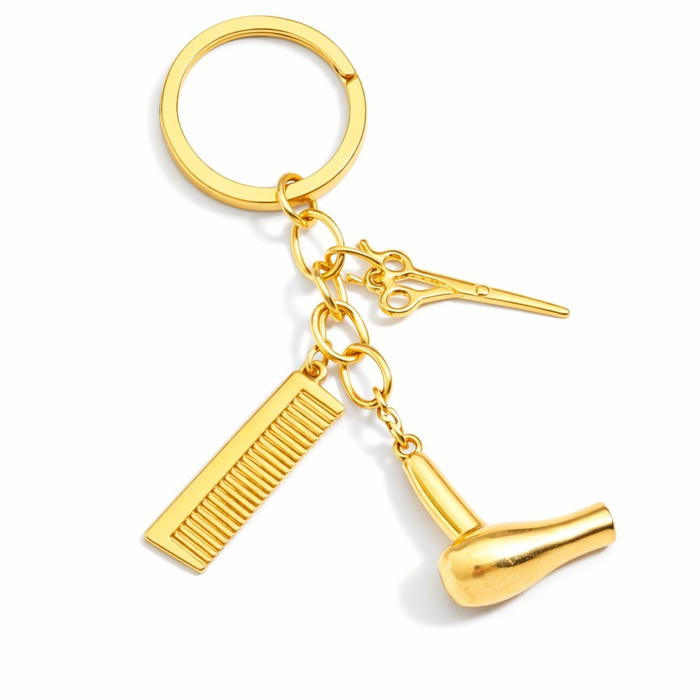 Beauty Salon Stylist Gold Bag Charm/Key Chain